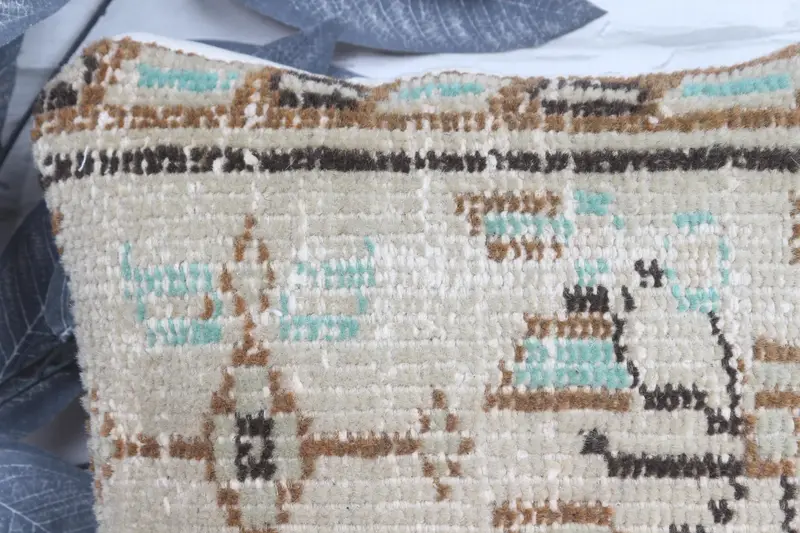 Toss Pillow Sham, Ethnical Kilim Rug Pillow, 12x12 Beige Cushion Cover, Pillow, Handmade Kilim Cushion, Interior Designer Pillow - 2