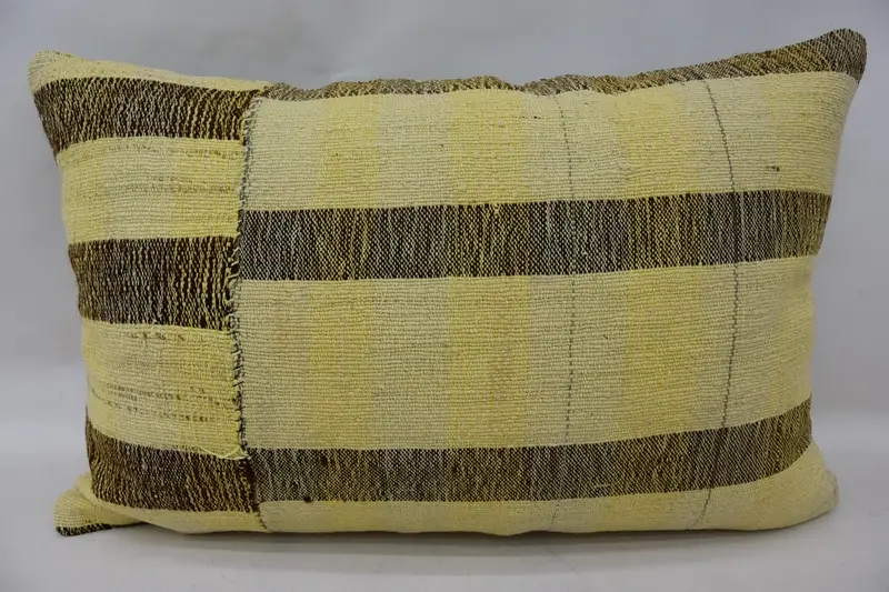16x24 Beige Cushion, Aesthetic Pillow Cover, Boho Pillow, Ethnical Kilim Rug Pillow, One Of A Kind Pillow Sham, Vintage Pillow, Pillow Cover - 1