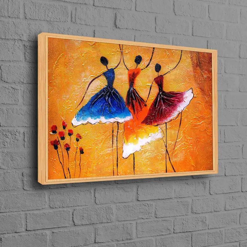 Lienzo de bailarina vibrante: impresión artística de danza elegante