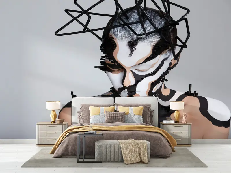 Woman Body Painting, Abstract Mural, Abstract Woman Wallpaper, Contemporary Wall Poster, Naked Woman Mural, Woman Wall Mural, - 5