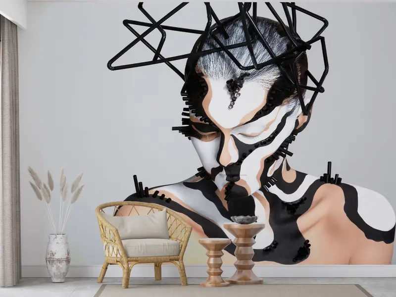 Woman Body Painting, Abstract Mural, Abstract Woman Wallpaper, Contemporary Wall Poster, Naked Woman Mural, Woman Wall Mural, - 9