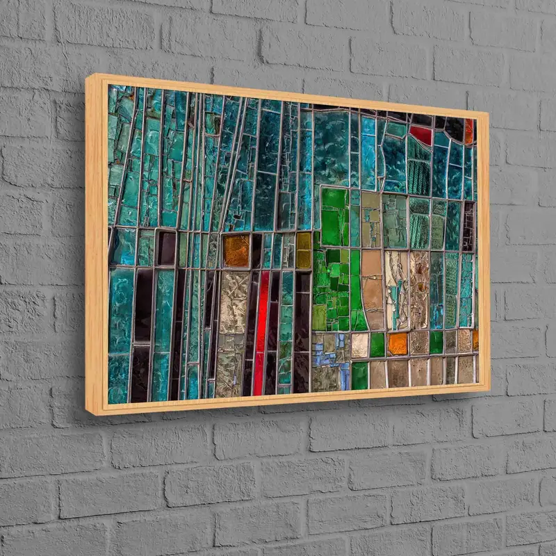 Lienzo de vidrio colorido contemporáneo: arte impreso vibrante para el hogar