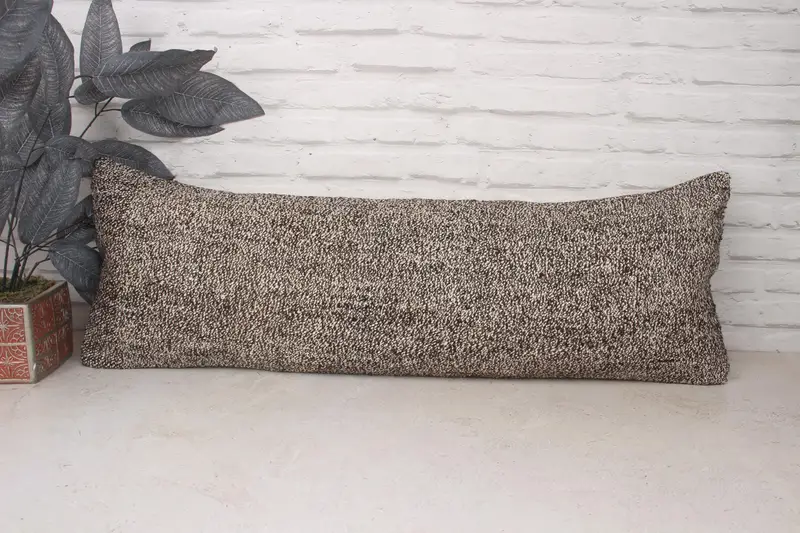 12x36 Brown Pillow Sham, Pillow Case, Turkish Kilim Pillow, Pillow for Couch, Vintage Throw Cushion Cover, Vintage Kilim Pillow - 1