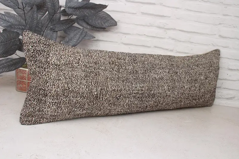 12x36 Brown Pillow Sham, Pillow Case, Turkish Kilim Pillow, Pillow for Couch, Vintage Throw Cushion Cover, Vintage Kilim Pillow - 3