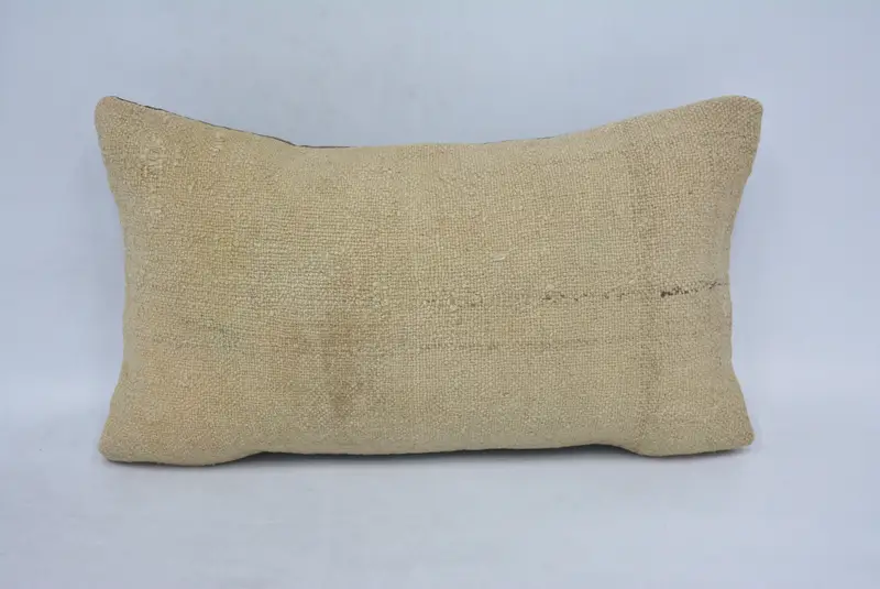 Interior Designer Pillow, Office Chair Cushion, 12x20 Beige Cushion, Home Decor Pillow, Handwoven Pillow, Cushion, Pillow for Couch - 1