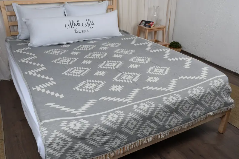 Bachelorette Gifts, Custom Shower Curtain, Personalized Gifts, Bedspread Quenn, Turkish Blanket Queen, Woven Throw Blanket, 84x56 Cotton Kilim Towel - 7
