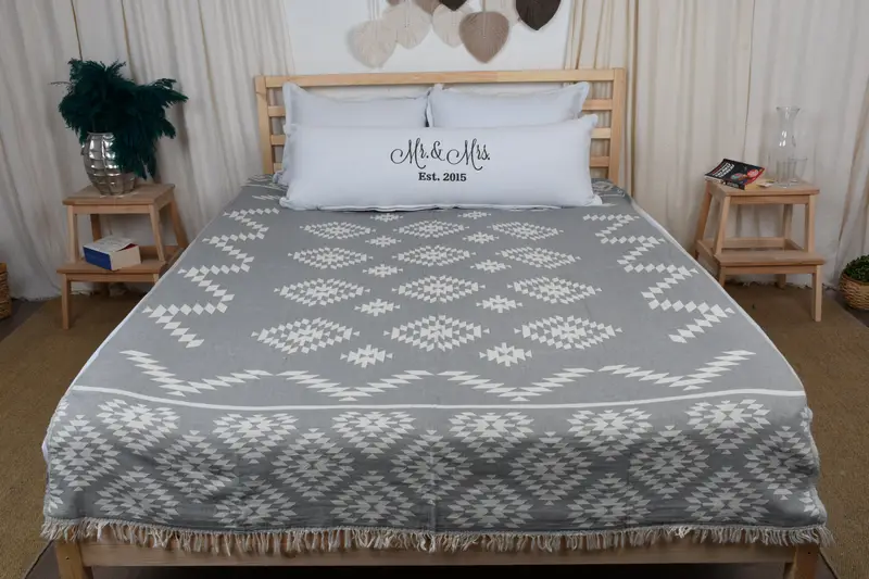 Bachelorette Gifts, Custom Shower Curtain, Personalized Gifts, Bedspread Quenn, Turkish Blanket Queen, Woven Throw Blanket, 84x56 Cotton Kilim Towel - 6