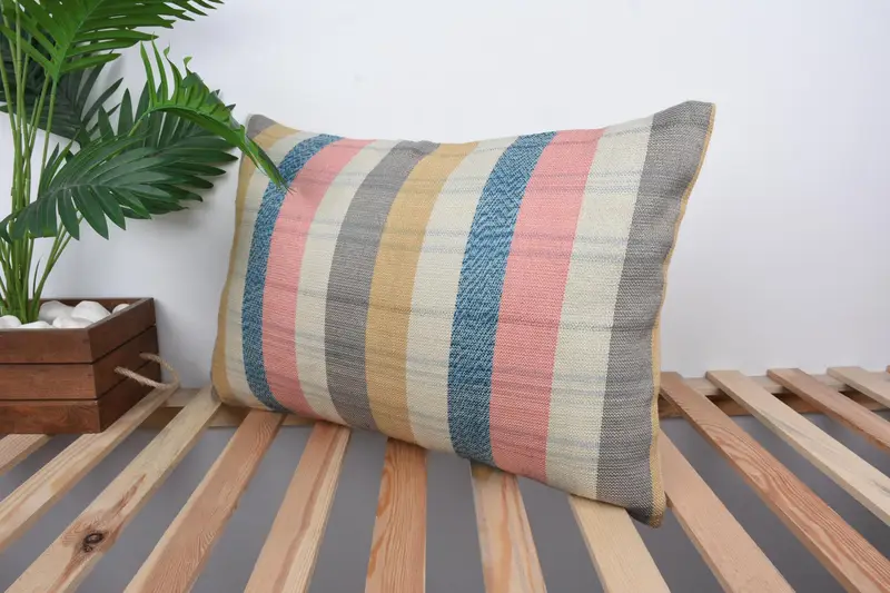 Toss Cushion Cover, Pillow Case, Anatolian Cushion Cover, 16x24 Blue Cushion, Antique Pillows, Boho Pillow Sham Cover, Throw Kilim Pillow - 5