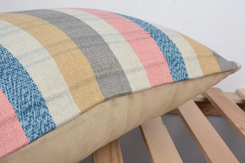 Toss Cushion Cover, Pillow Case, Anatolian Cushion Cover, 16x24 Blue Cushion, Antique Pillows, Boho Pillow Sham Cover, Throw Kilim Pillow - 7