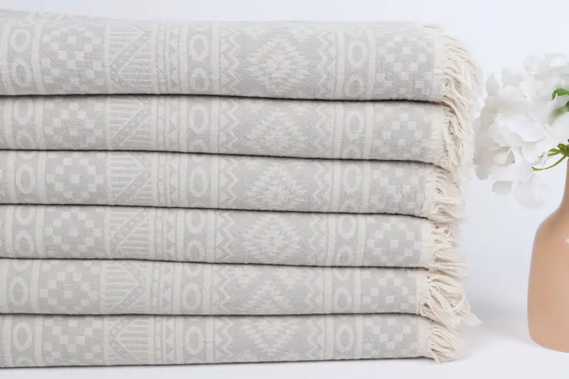 68x36 Cotton Geometric Towel, Turkish towel, Antibacterial Turkish peshtemal towel, Bath towel, Custom Bath Towel, Xmas Gifts, Organic Turkish towel - 4
