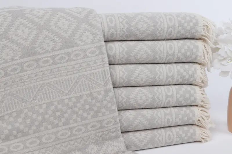 68x36 Cotton Geometric Towel, Turkish towel, Antibacterial Turkish peshtemal towel, Bath towel, Custom Bath Towel, Xmas Gifts, Organic Turkish towel - 2