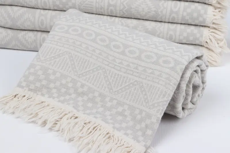 68x36 Cotton Geometric Towel, Turkish towel, Antibacterial Turkish peshtemal towel, Bath towel, Custom Bath Towel, Xmas Gifts, Organic Turkish towel - 5