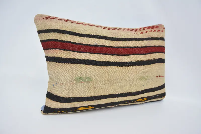 Ottoman Cushion, Vintage Kilim Pillow, Traditional Pillow Sham, Kilim Cushion Sham, 16x24 Beige Cushion Cover, Pillow Case, Vintage Pillow - 3