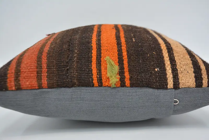 Aztec Pillow, Kilim Pillow, Interior Designer Pillow, 14x14 Orange Cushion Cover, Antique Pillows, Cushion, Anatolian Cushion Cover, Bench Pillow - 5
