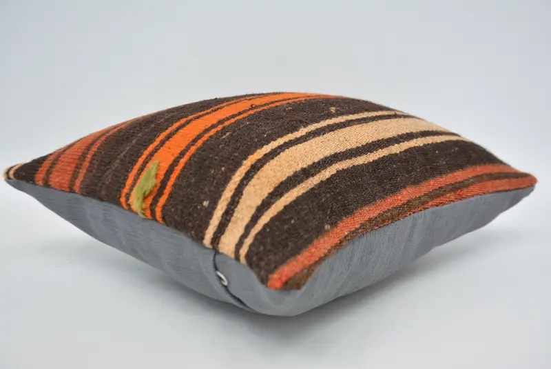 Aztec Pillow, Kilim Pillow, Interior Designer Pillow, 14x14 Orange Cushion Cover, Antique Pillows, Cushion, Anatolian Cushion Cover, Bench Pillow - 6