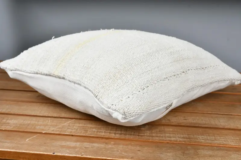 14x14 White Pillow Sham, Turkish Bench Pillow Sham, Cushion Case, Pillow for Couch, Boho Pillow Sham Cover, Kilim Pillow Cover - 4