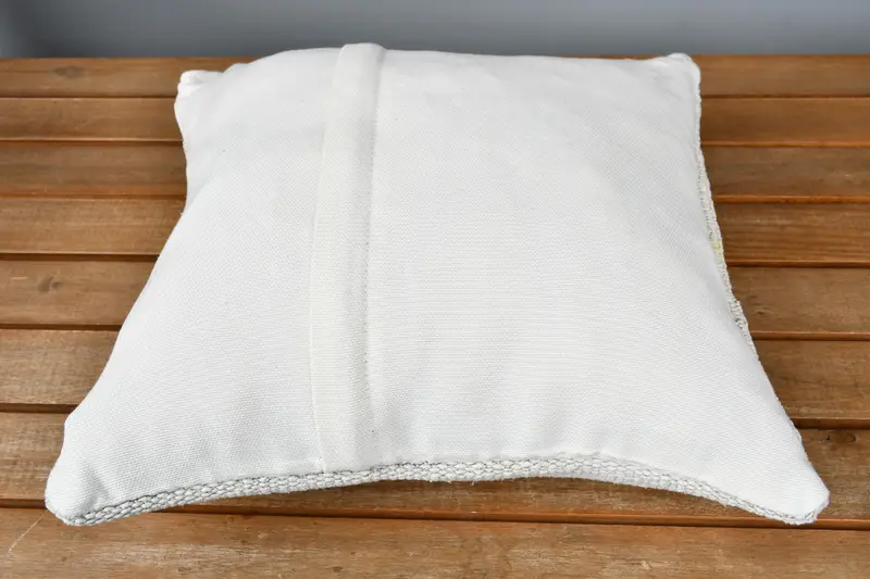14x14 White Pillow Sham, Turkish Bench Pillow Sham, Cushion Case, Pillow for Couch, Boho Pillow Sham Cover, Kilim Pillow Cover - 5