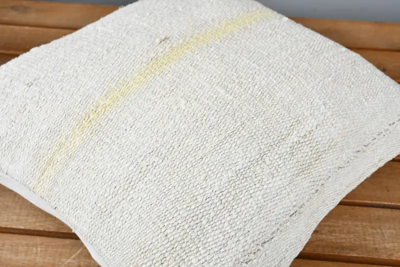 14x14 White Pillow Sham, Turkish Bench Pillow Sham, Cushion Case, Pillow for Couch, Boho Pillow Sham Cover, Kilim Pillow Cover - 3