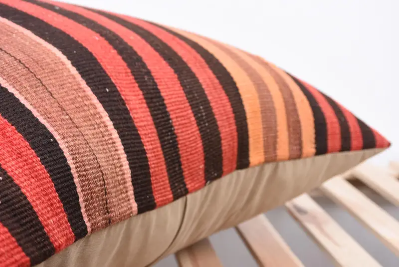 Art Deco Cushion Cover, 24x24 Red Cushion, Home Decor Pillow, Kilim Cushion Sham, Cushion, Handmade Kilim Cushion, Handmade Pillow Cover - 7
