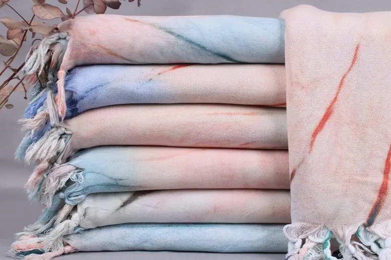 Organic Cotton Beach Towel Beige, Handmade, 40x63 Inches