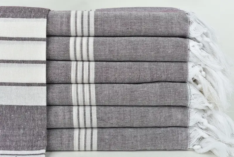 Personalized Bridesmaid Gift, Custom Name Towel, Bachelorette Party Favors, Gift For Boyfriend, Turkish beach towel, 68x36 Cotton Striped Towel - 1