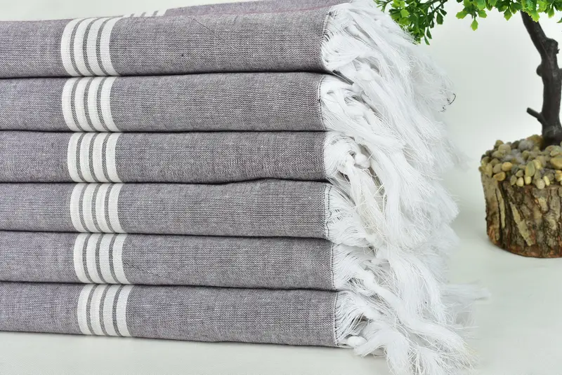 Personalized Bridesmaid Gift, Custom Name Towel, Bachelorette Party Favors, Gift For Boyfriend, Turkish beach towel, 68x36 Cotton Striped Towel - 3