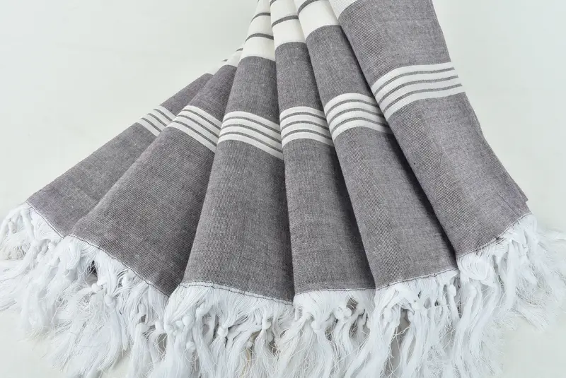Personalized Bridesmaid Gift, Custom Name Towel, Bachelorette Party Favors, Gift For Boyfriend, Turkish beach towel, 68x36 Cotton Striped Towel - 4