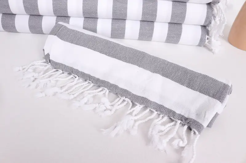 Gift For Best Friend, Custom Hand Towel, Wedding Favors, Handmade Gift, Turkish Tea Towel, 44x20 Cotton Striped Towel, Beach Theme Wedding Gift - 4