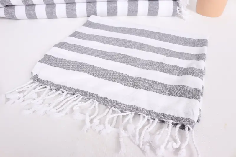 Gift For Best Friend, Custom Hand Towel, Wedding Favors, Handmade Gift, Turkish Tea Towel, 44x20 Cotton Striped Towel, Beach Theme Wedding Gift - 5