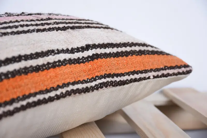 Pillow Cover, Turkish Kilim Pillow, Boho Pillow, Vintage Pillow, 10x20 Orange Pillow Cover, Ethnic Pillow Cover Pillow Case - 7