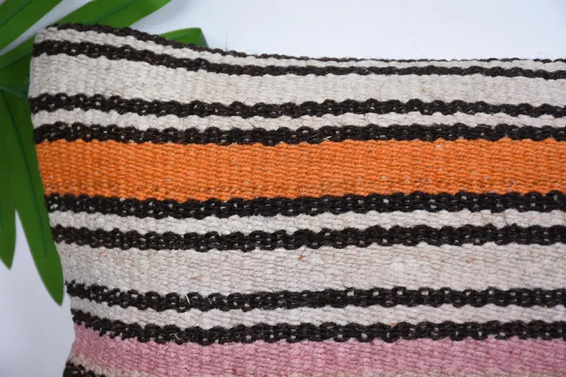Pillow Cover, Turkish Kilim Pillow, Boho Pillow, Vintage Pillow, 10x20 Orange Pillow Cover, Ethnic Pillow Cover Pillow Case - 2