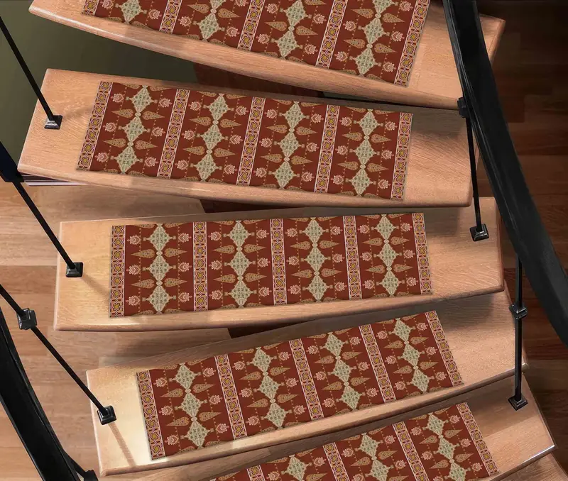 Alfombra estampada con motivos geométricos: alfombra de escalera moderna con diseño Kilim