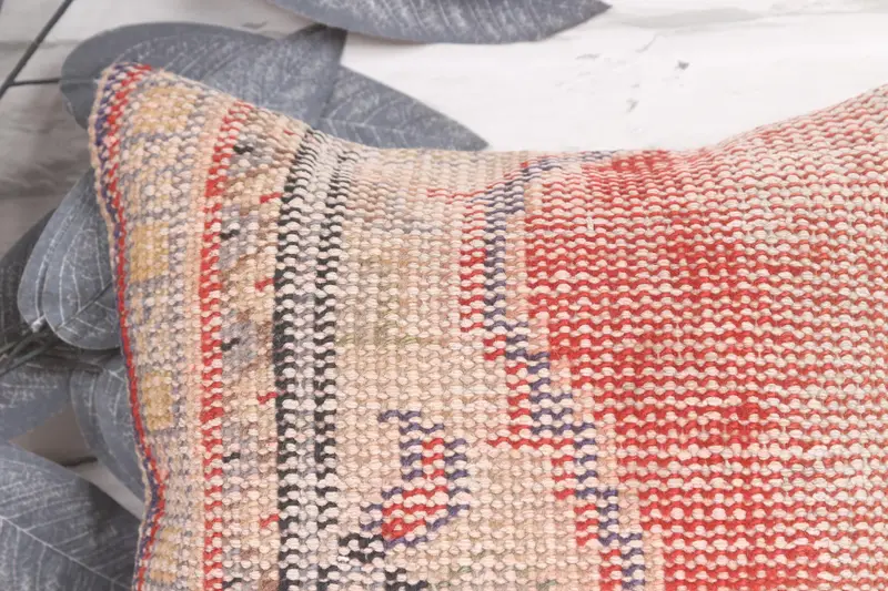 Personalized Gift Pillow Cushion, Cushion Case, Kilim Pillow Cover, Pillow for Sofa, Antique Pillows, 12x12 Red Pillow, Knitted Pillow - 2