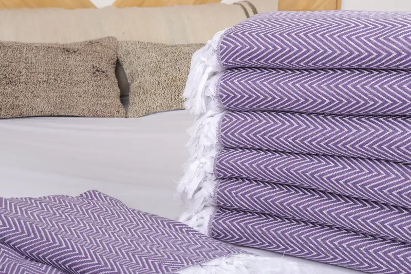 Organic Throw, Bedspread, Woven Blanket, Best Wedding Gift, 96x80 Cotton Chevron Towel, Wedding Gift Ideas, Christmas Tablecloth, Decorative Blanket - 3