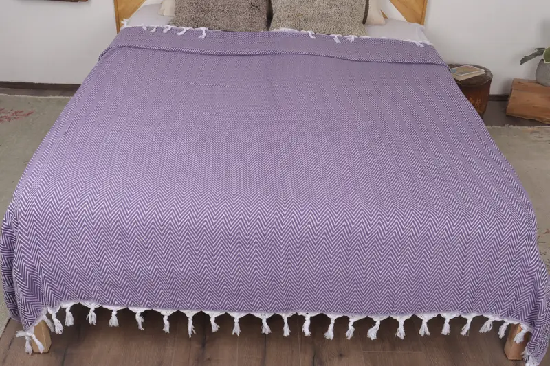 Organic Throw, Bedspread, Woven Blanket, Best Wedding Gift, 96x80 Cotton Chevron Towel, Wedding Gift Ideas, Christmas Tablecloth, Decorative Blanket - 8
