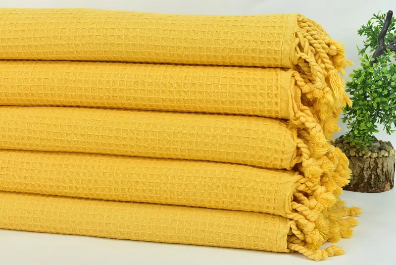 Throw Blanket, 92x68 Cotton Waffle Towel, Gift For Mom, Custom Blanket, Bridesmaid Gifts, Wedding Anniversary Gift, Thanksgiving Tablecloth - 3