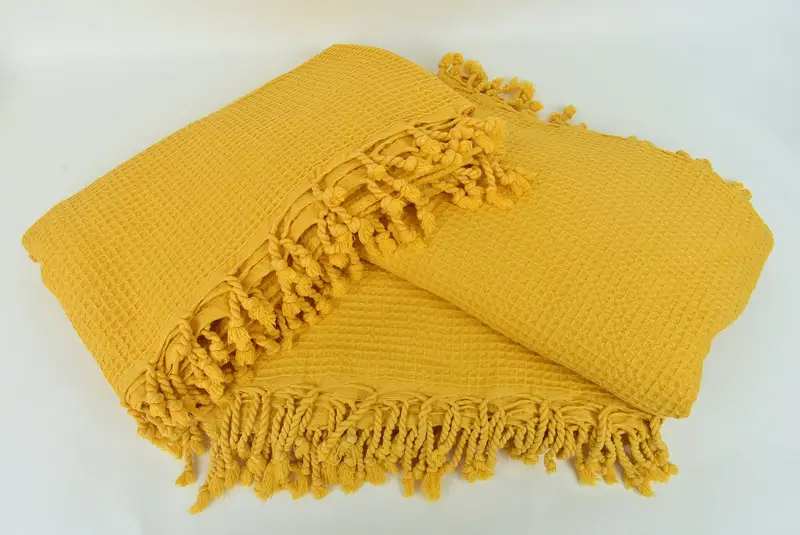 Throw Blanket, 92x68 Cotton Waffle Towel, Gift For Mom, Custom Blanket, Bridesmaid Gifts, Wedding Anniversary Gift, Thanksgiving Tablecloth - 6
