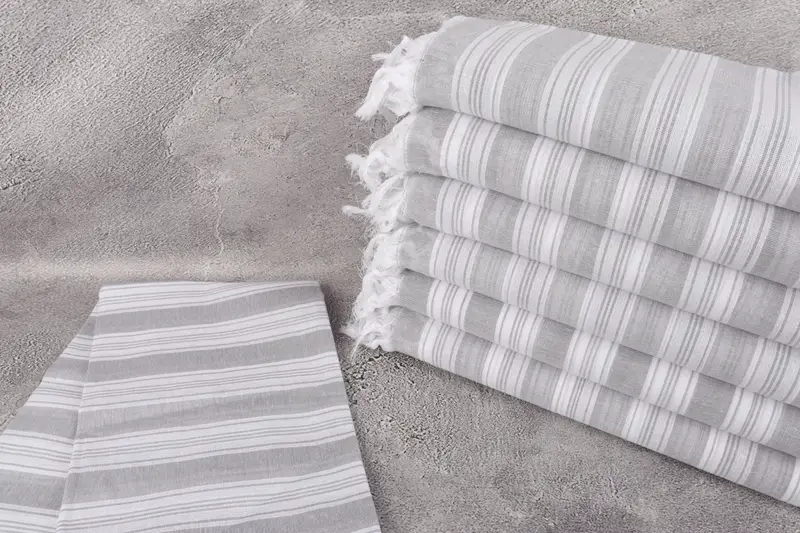 Spa Towel, Anniversary Gift For Her, Wedding Favors, Embroidered Towel, Peshtemal Towel, 70x40 Cotton Striped Towel, Miami Bachelorette Party Favors - 2