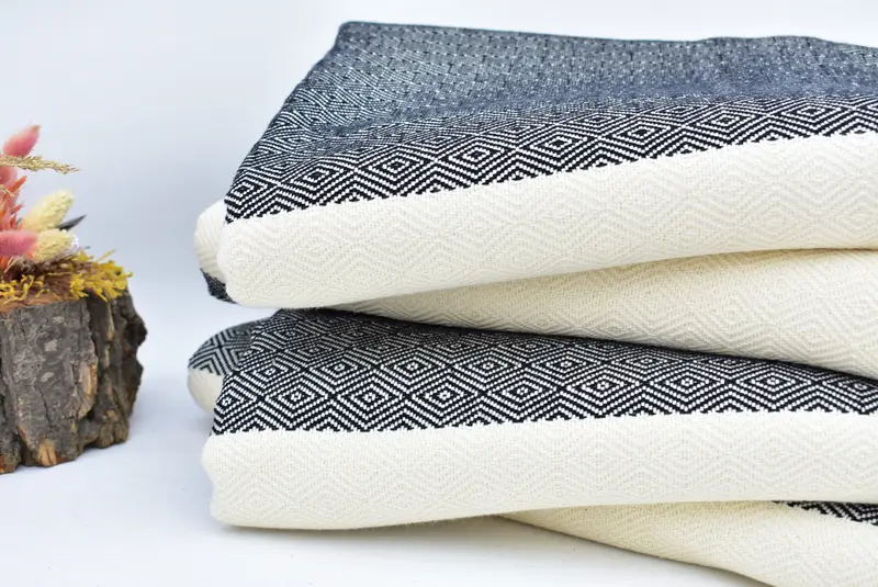 Personalized Bridesmaid Gift, Personalized Blanket, Woven Throw Blanket, 92x80 Cotton Diamond Towel, Turkish Cotton Throw Blanket, Woven Blanket - 2