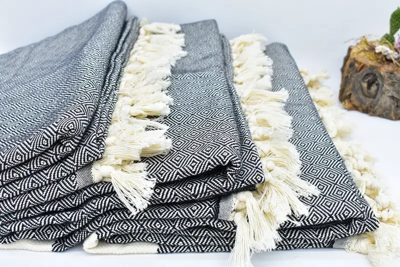 Personalized Bridesmaid Gift, Personalized Blanket, Woven Throw Blanket, 92x80 Cotton Diamond Towel, Turkish Cotton Throw Blanket, Woven Blanket - 4