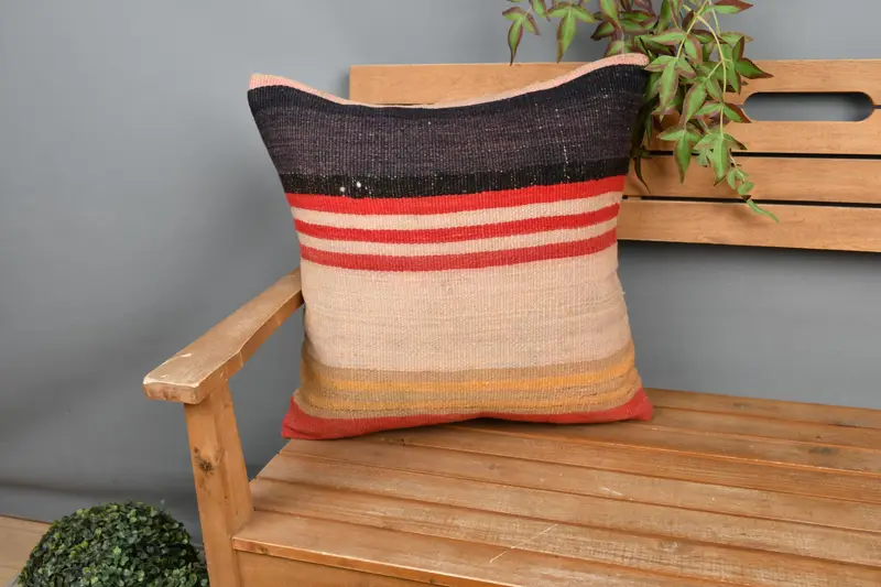 Turkish Pillow, Pillow for Couch, Retro Pillow, Art Deco Pillow Case, Pillow Sham, 20x20 Beige Pillow, Ottoman Pillow, Interior Designer Pillow - 1
