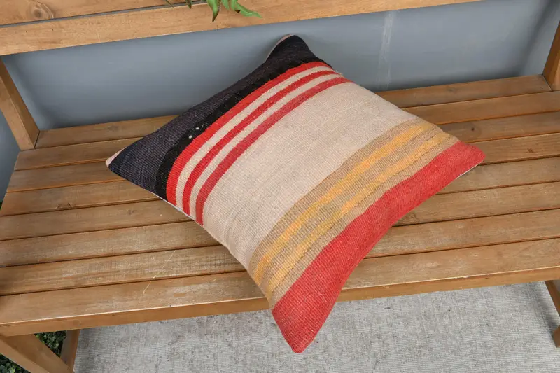 Turkish Pillow, Pillow for Couch, Retro Pillow, Art Deco Pillow Case, Pillow Sham, 20x20 Beige Pillow, Ottoman Pillow, Interior Designer Pillow - 2