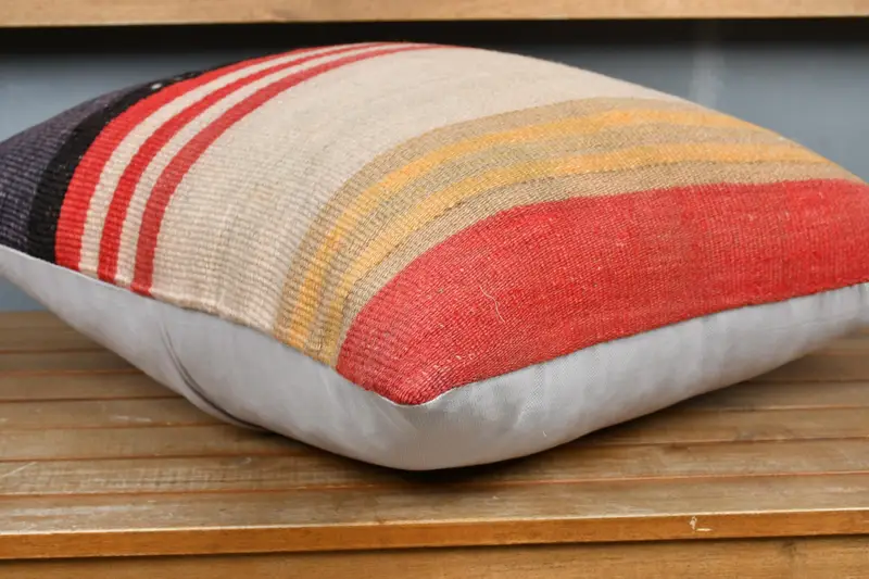 Turkish Pillow, Pillow for Couch, Retro Pillow, Art Deco Pillow Case, Pillow Sham, 20x20 Beige Pillow, Ottoman Pillow, Interior Designer Pillow - 4