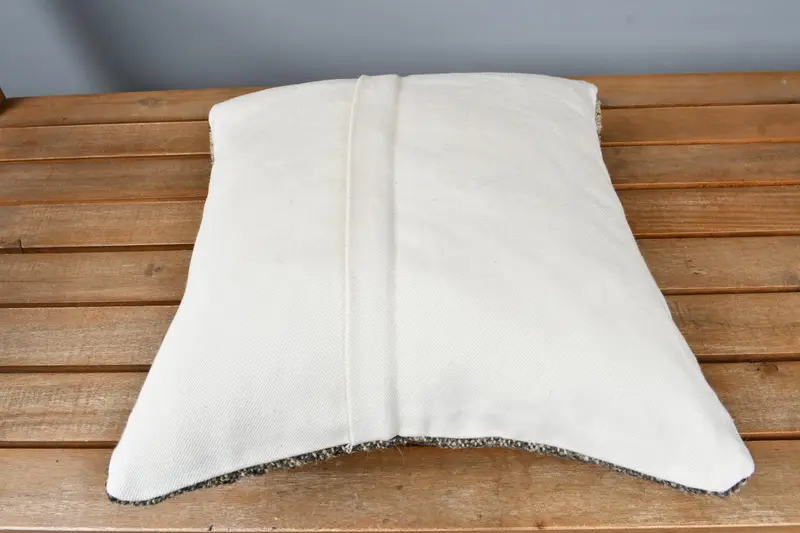 Bolster Pillow Case, Sustainable Cushion, Antique Pillows, Interior Designer Pillow, 14x14 Beige Pillow Sham, Turkish Kilim Pillow, Pillow Cover - 5