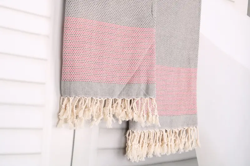 Bridesmaid Gifts, Bridal Shower Gifts, Bachelor Gifts, 70x40 Cotton Geometric Towel, Embroidered Turkish Towel, Organic towel, Housewarming Gift - 8
