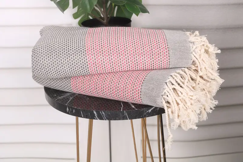 Bridesmaid Gifts, Bridal Shower Gifts, Bachelor Gifts, 70x40 Cotton Geometric Towel, Embroidered Turkish Towel, Organic towel, Housewarming Gift - 3