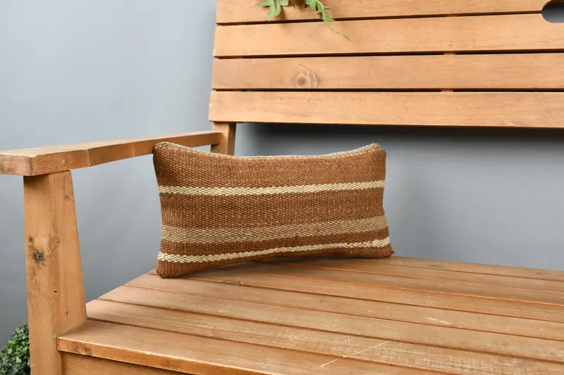 8x16 Brown Pillow, Comfy Throw Pillow, Bed Cushion Case, Handmade Kilim Cushion, Pillow Sham, Pillow for Sofa, Antique Pillows - 1