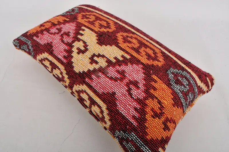 Handmade Kilim Cushion, Gift Pillow, Seat Pillow Cover, Square Throw Pillow, Kilim Cushion Sham, Cushion, 12x20 Yellow Cushion, Natural Cushion Case - 7