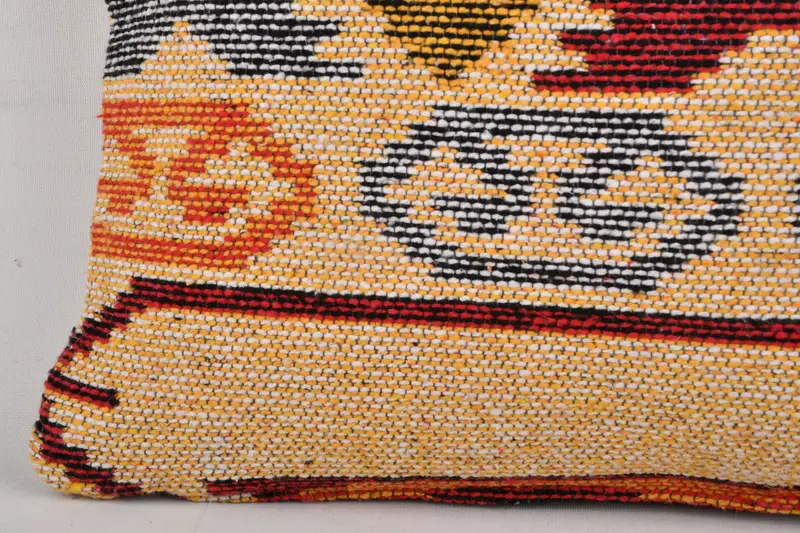 Handmade Kilim Cushion, Gift Pillow, Seat Pillow Cover, Square Throw Pillow, Kilim Cushion Sham, Cushion, 12x20 Yellow Cushion, Natural Cushion Case - 4