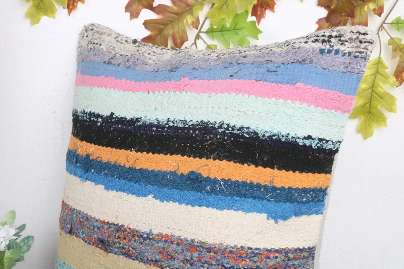 Tapestry Pillow Cover, Pillow Sham, Turkish Pillow, Vintage Kilim Throw Pillow, Ikat Pillow Sham, 20x20 White Pillow Sham, Gift Pillow - 5